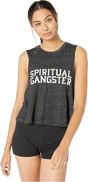 Spiritual Gangster Crop Tank Top (Vintage Black) Women's Sleeveless Cover