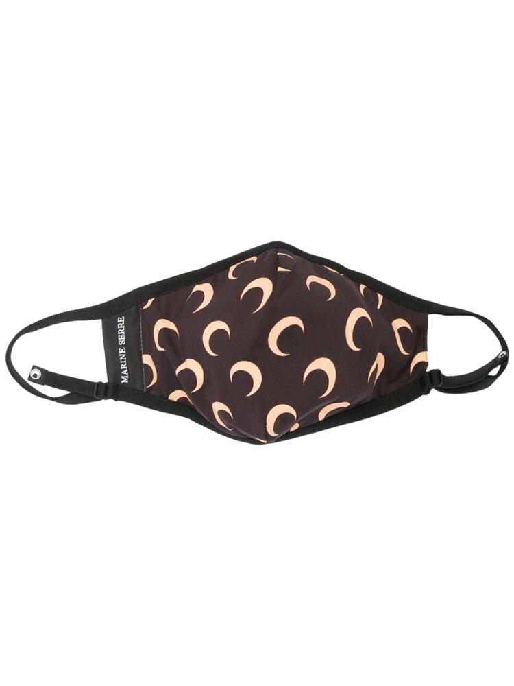 Marine Serre crescent print face mask - Brown Cover