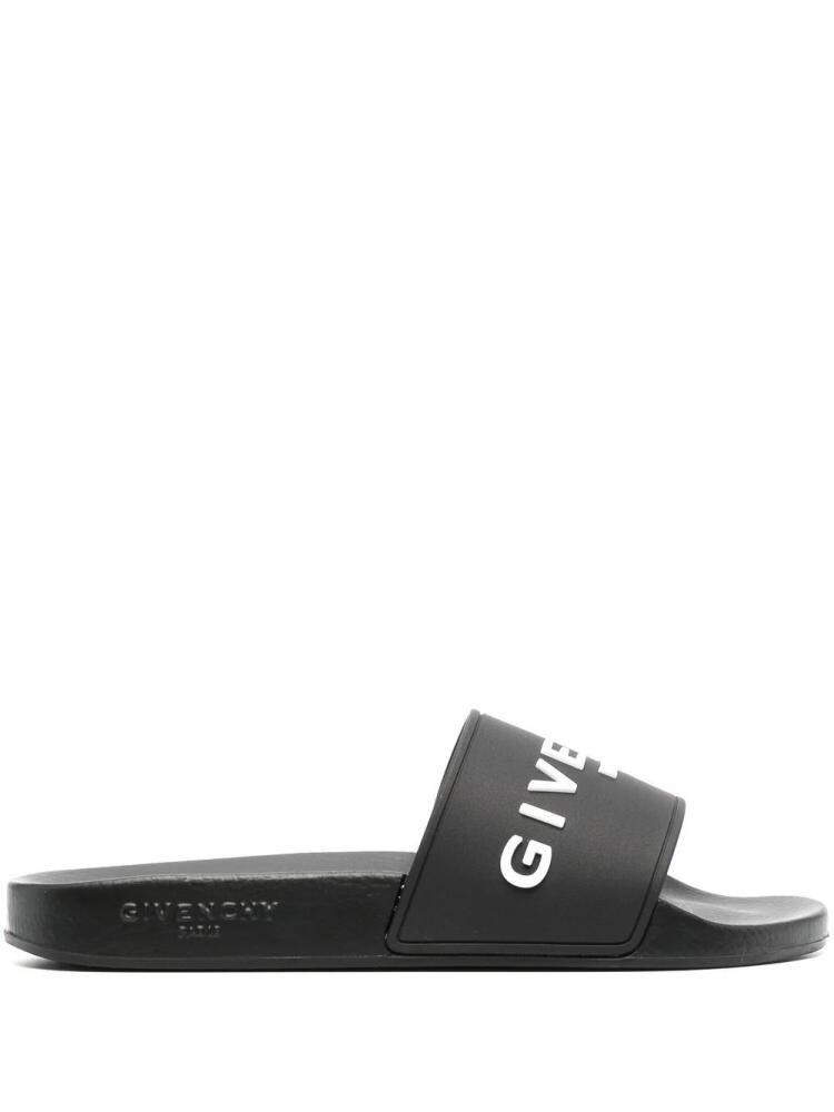 Givenchy logo-print pool slides - Black Cover