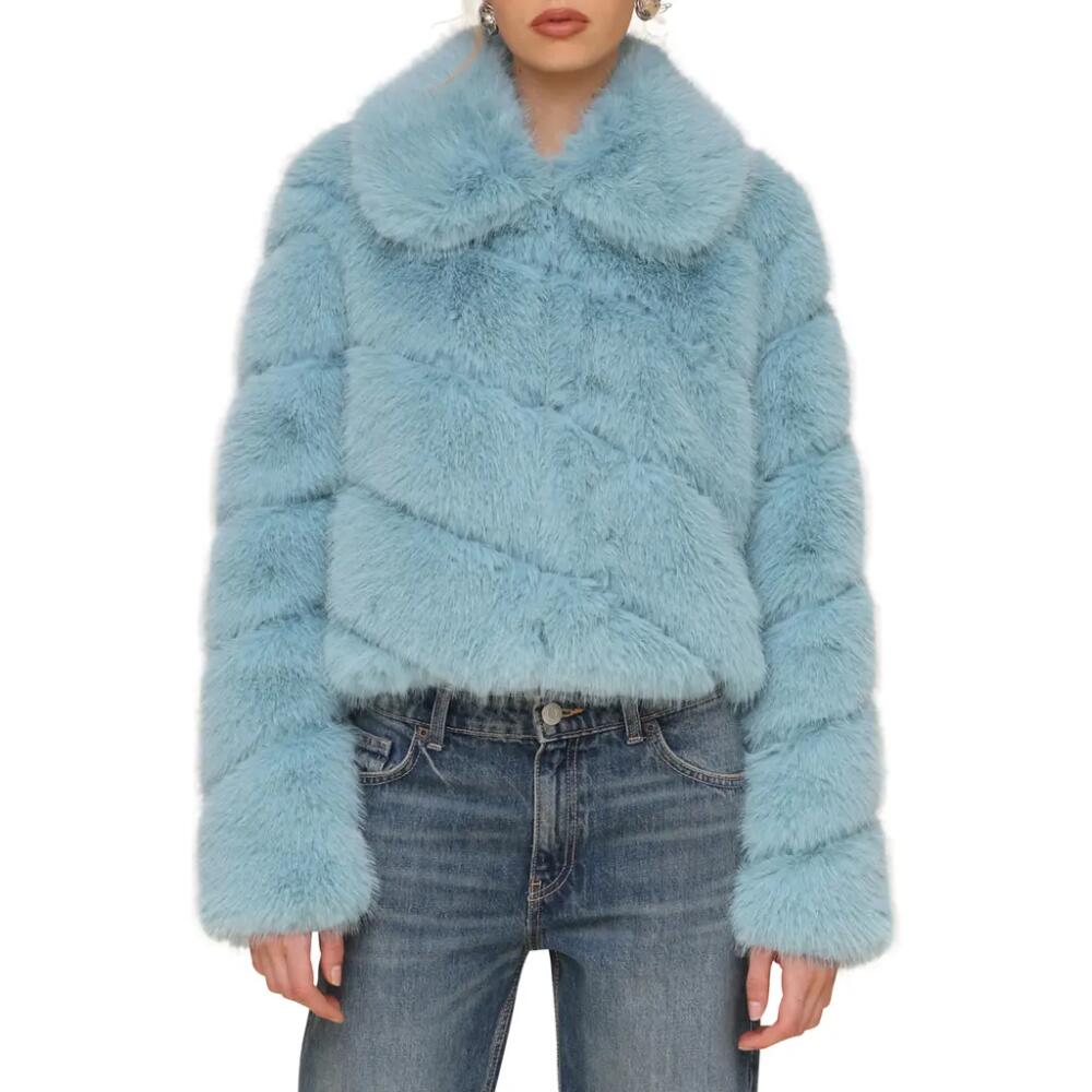 Avec Les Filles Faux Fur Crop Jacket in Seafoam Cover