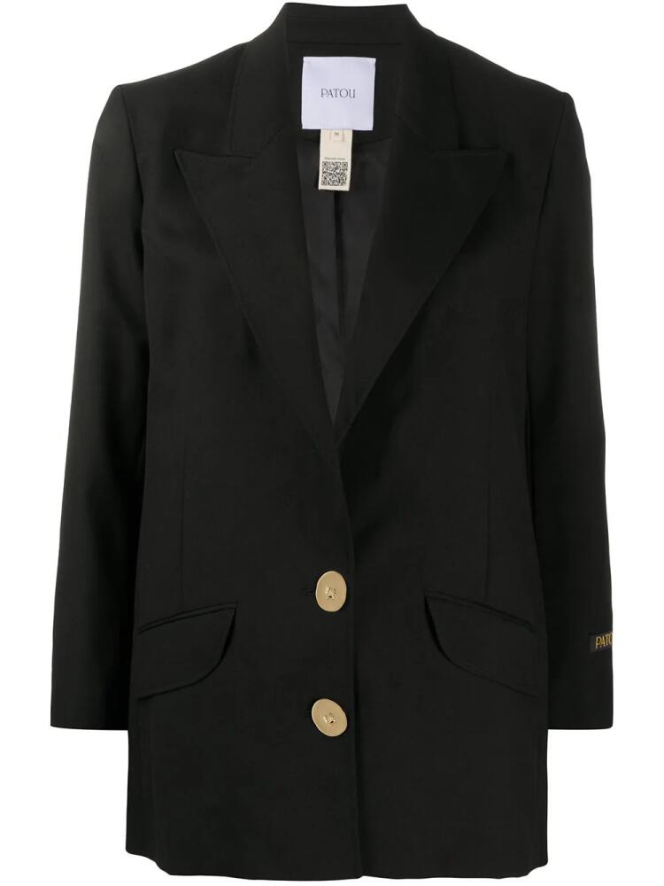 Patou jewel-button wool blazer - Black Cover