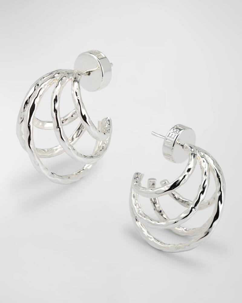 NEST Jewelry Silver Hammered Multi-Hoop Earrings Cover