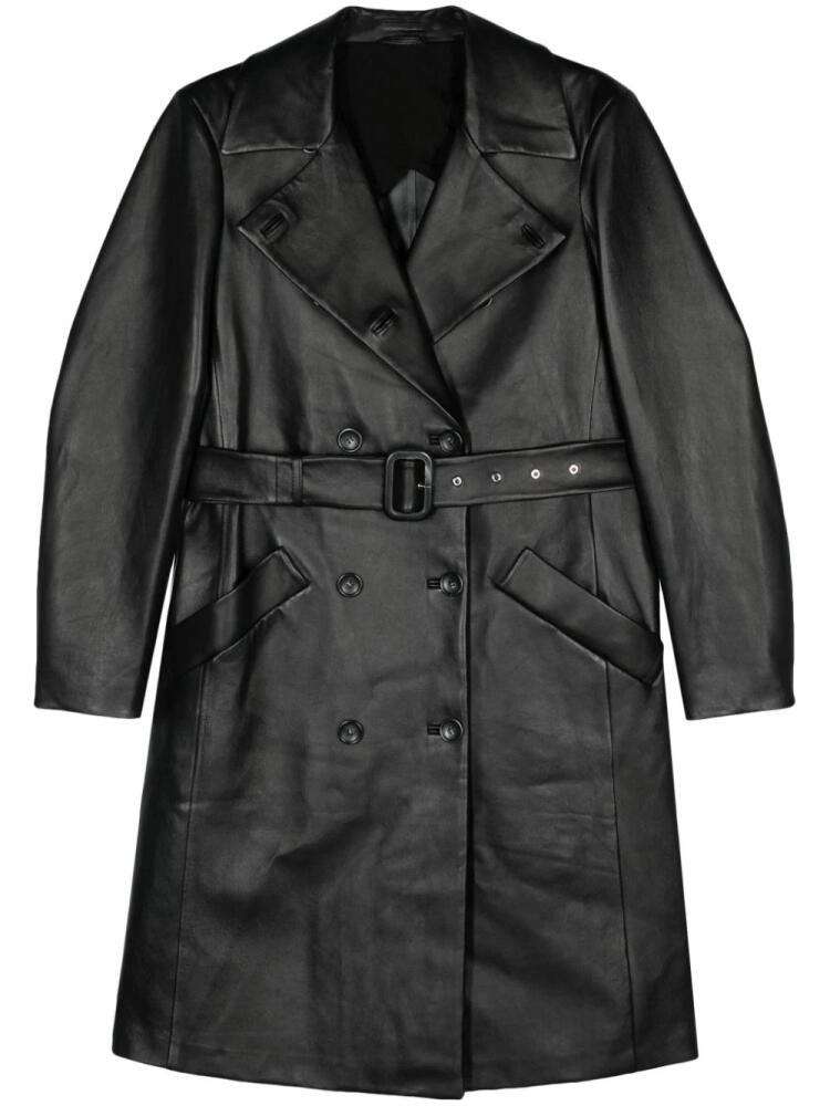 Sportmax belted leather trench coat - Black Cover