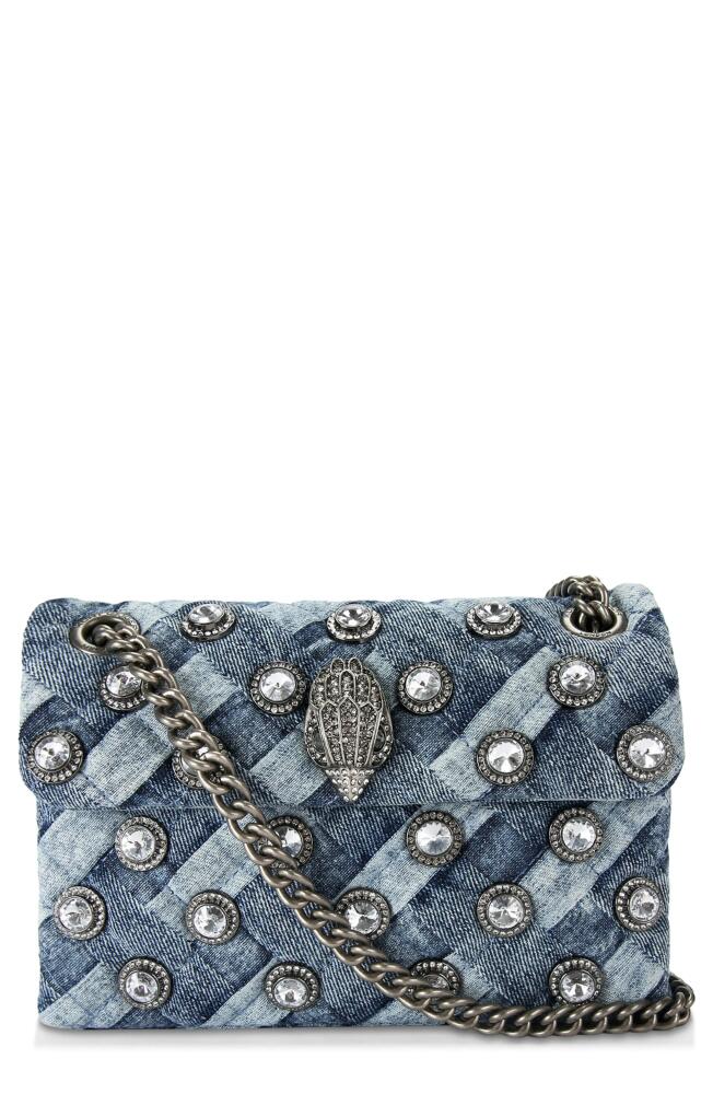 Kurt Geiger London Mini Crystals Kensington Convertible Denim Crossbody Bag in Navy Cover