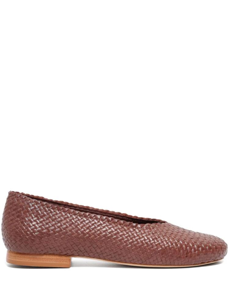 Sarah Chofakian William woven-design leather ballerina shoes - Brown Cover