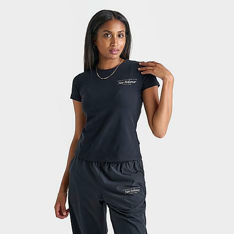 New Balance Women's Slim Fit T-Shirt in Black/Black Cover