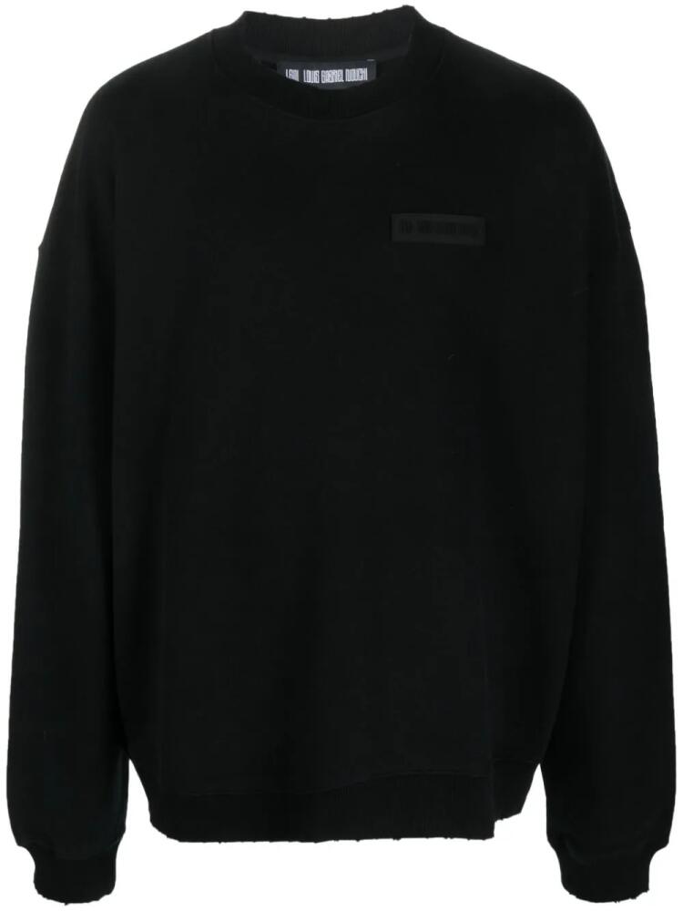 LGN LOUIS GABRIEL NOUCHI logo-patch crew-neck sweatshirt - Black Cover