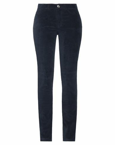 120% Lino Woman Pants Midnight blue Cotton, Elastane Cover