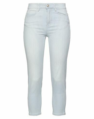 Guess Woman Pants Sky blue Cotton, Elastomultiester, Elastane Cover