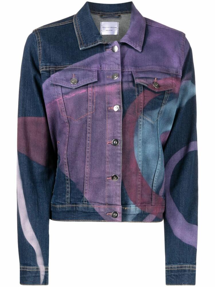 Madison.Maison graphic-print denim jacket - Blue Cover