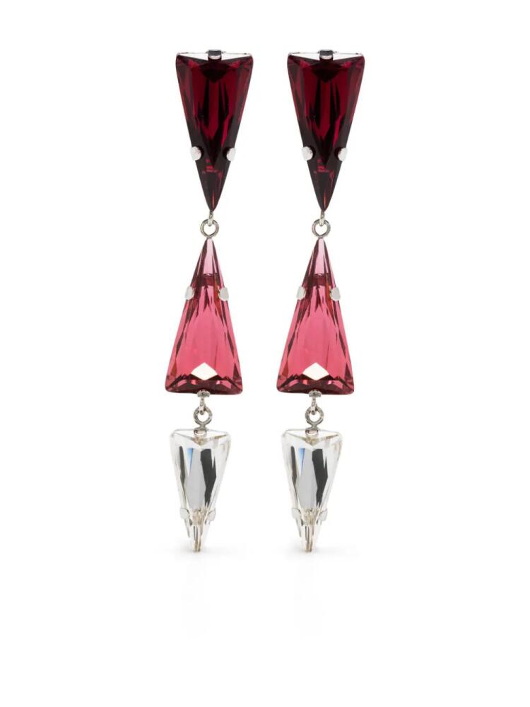 Patrizia Pepe crystal-embellished triangle earrings - Pink Cover