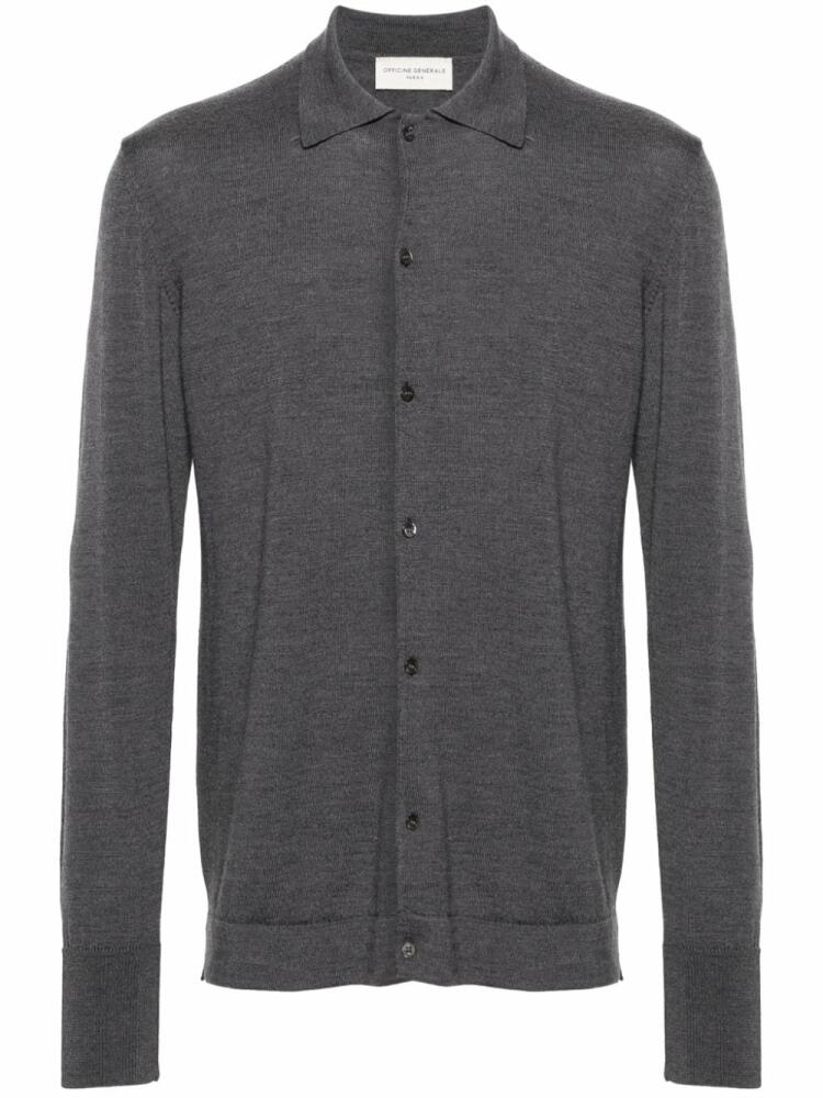 Officine Generale Brent merino polo shirt - Grey Cover