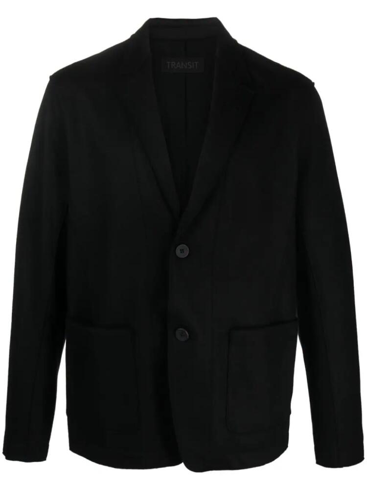 Transit single-breasted virgin-wool blazer - Black Cover