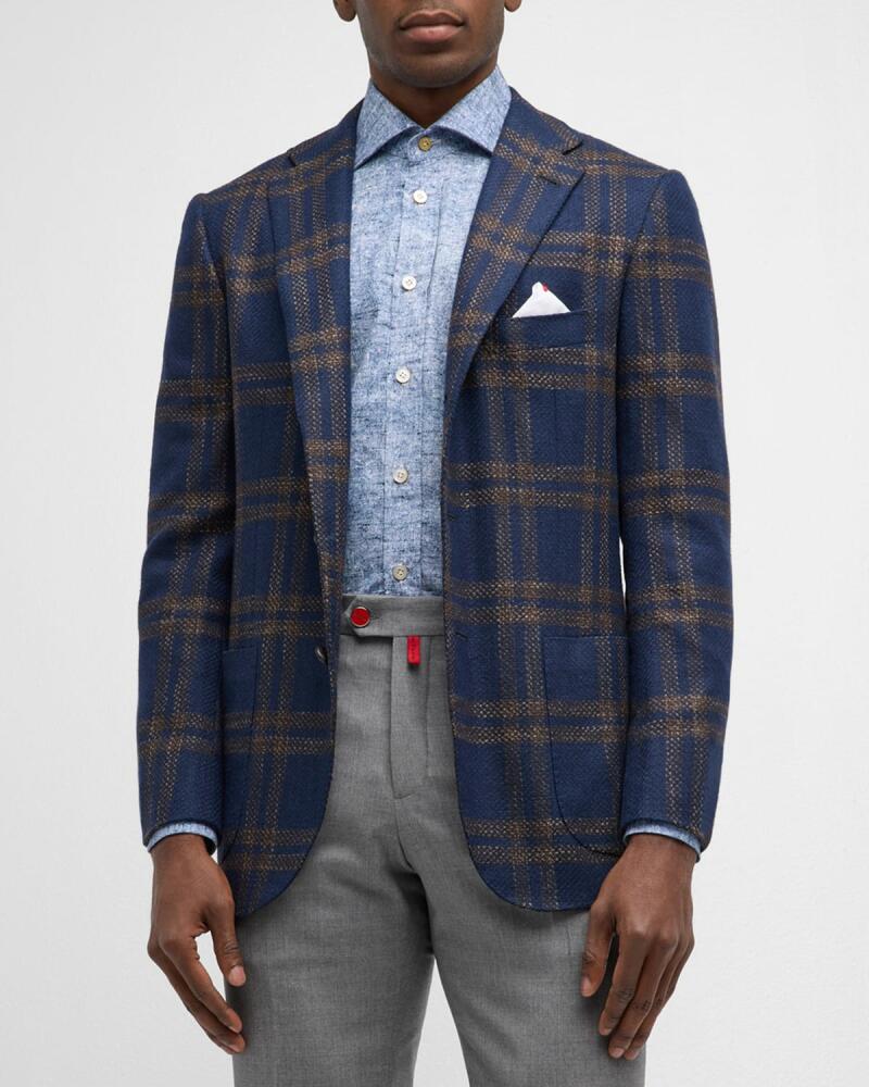 Kiton Men's Large Plaid Sport Coat Cover