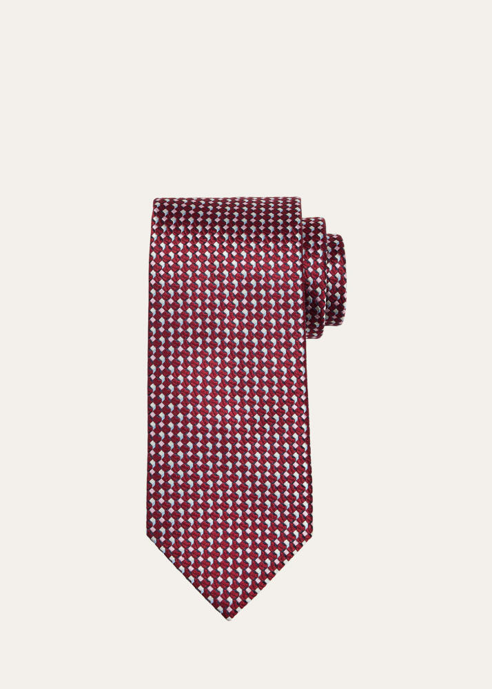 Brioni Men's Geometric Silk Jacquard Tie Cover