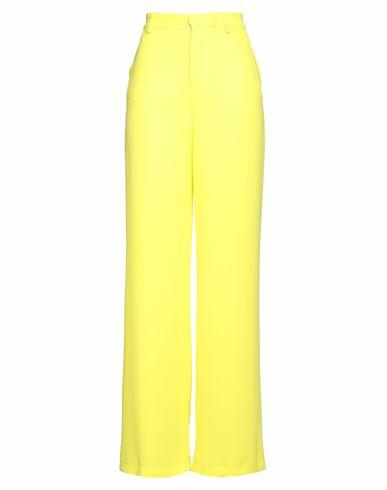 Soallure Woman Pants Yellow Polyester Cover