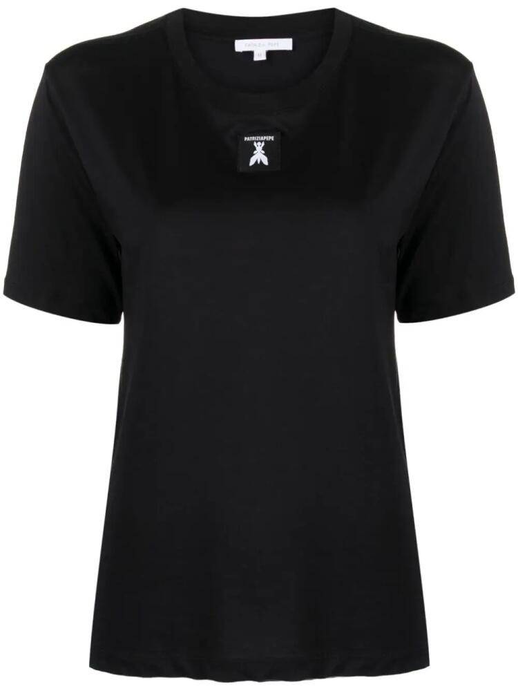 Patrizia Pepe logo-patch cotton T-shirt - Black Cover