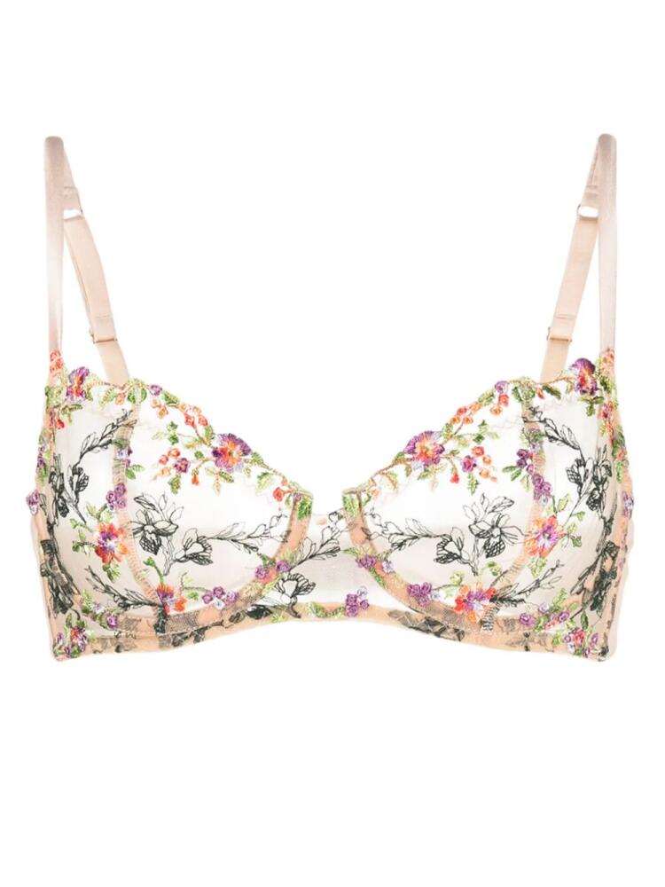 Gilda & Pearl Fiori Primavera silk bra - Neutrals Cover