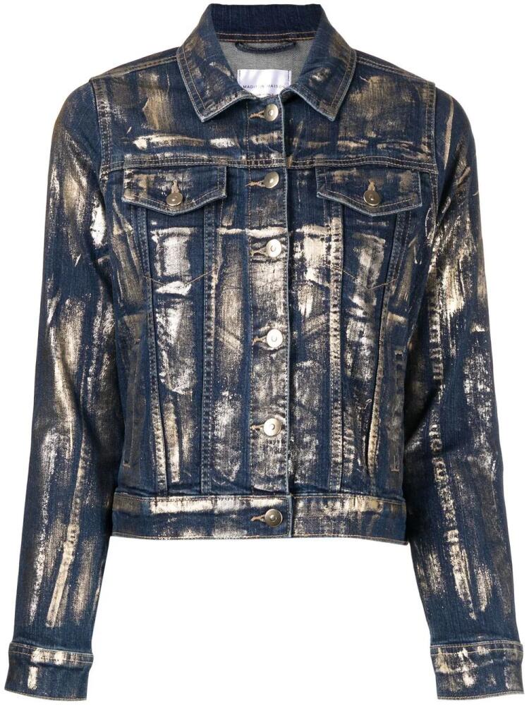 Madison.Maison metallic-print denim jacket - Gold Cover