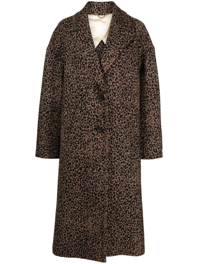 Golden Goose leopard-print oversized coat - Black Cover