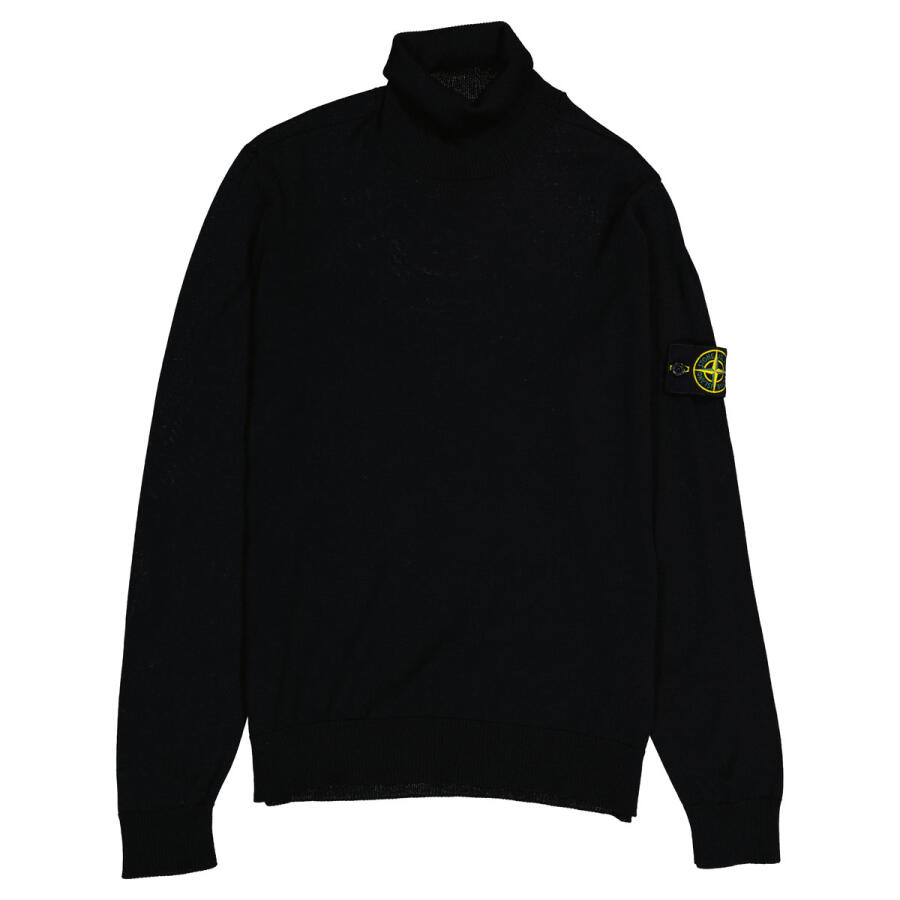 Stone Island Mens Black Wool Turtleneck Sweater Cover