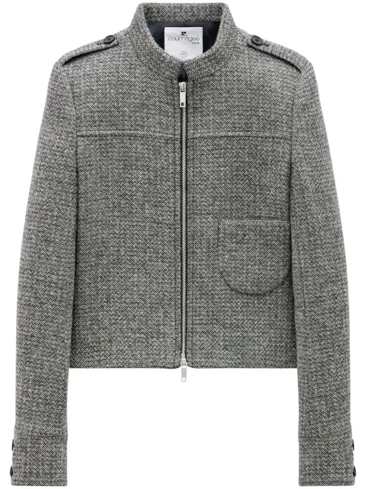 Courrèges caviar wool tailored jacket - Black Cover