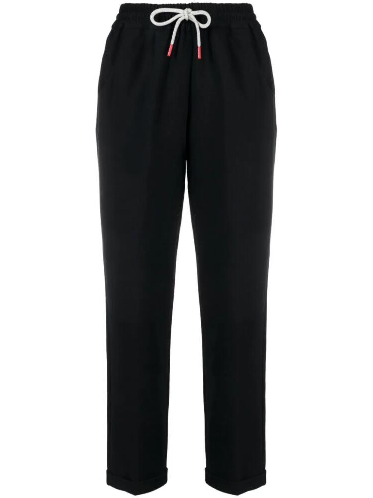 Kiton drawstring straight-leg trousers - Black Cover