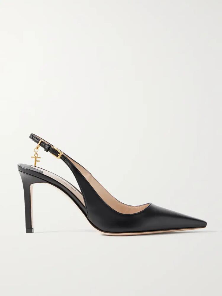 TOM FORD - Angelina Embellished Leather Slingback Pumps - Black Cover