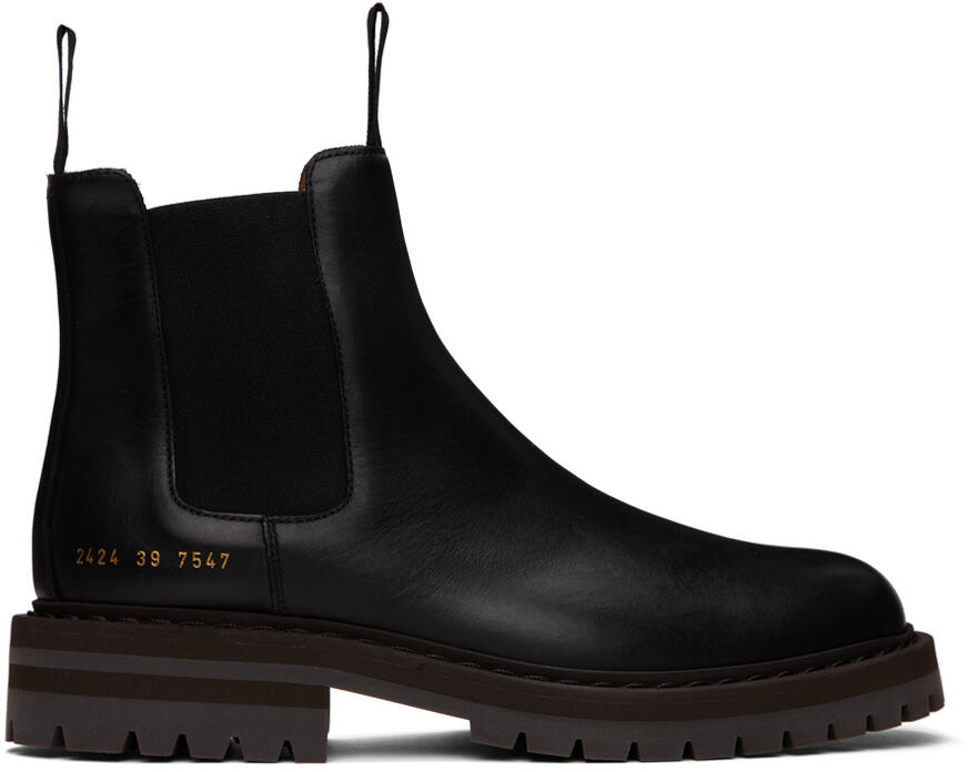 Common Projects Black Leather Chelsea Boots Cover