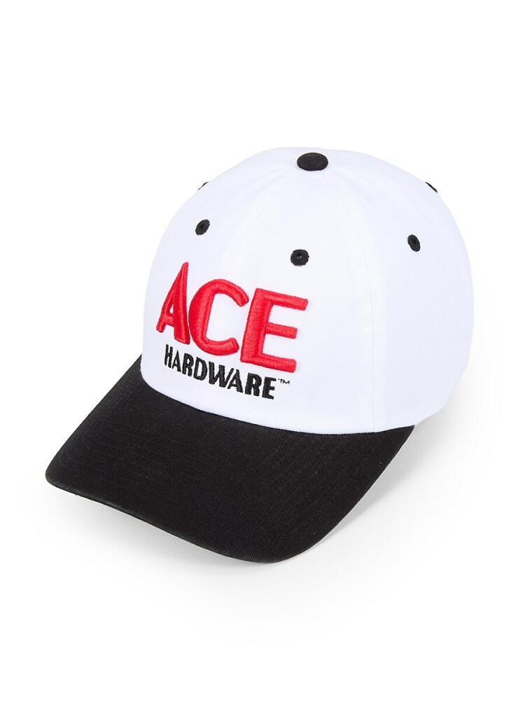 American Needle Men's Ace Embroidered Baseball Cap - White Black Cover