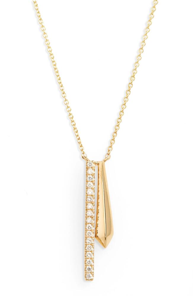 Dana Rebecca Designs Dana Rebecca Reese Brooklyn Knife Edge Diamond Pendant Necklace in Yellow Gold Cover