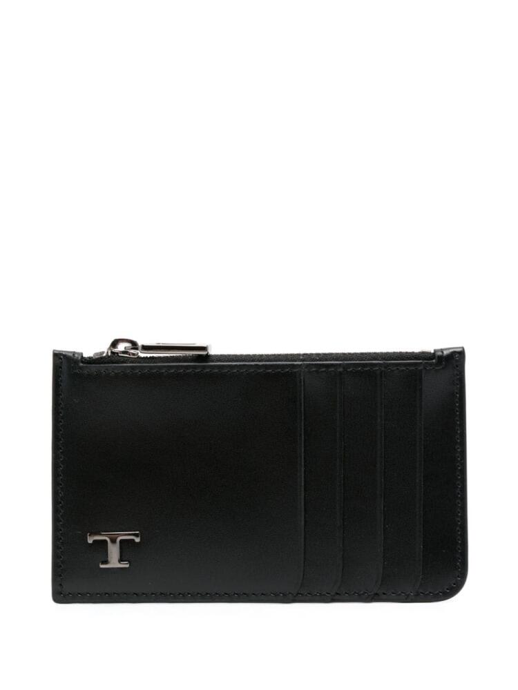 Tod's logo-plaque leather wallet - Black Cover