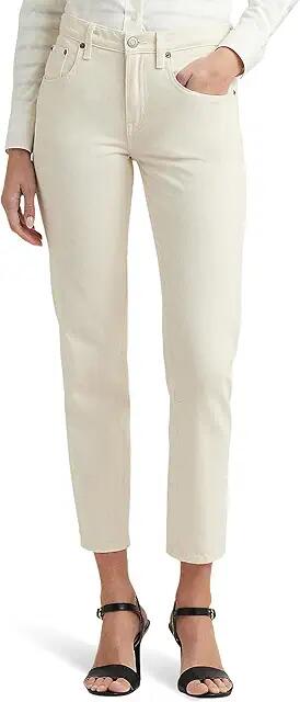 LAUREN Ralph Lauren Petite Relaxed Tapered Ankle Jeans (Mascarpone Cream Wash) Women's Jeans Cover