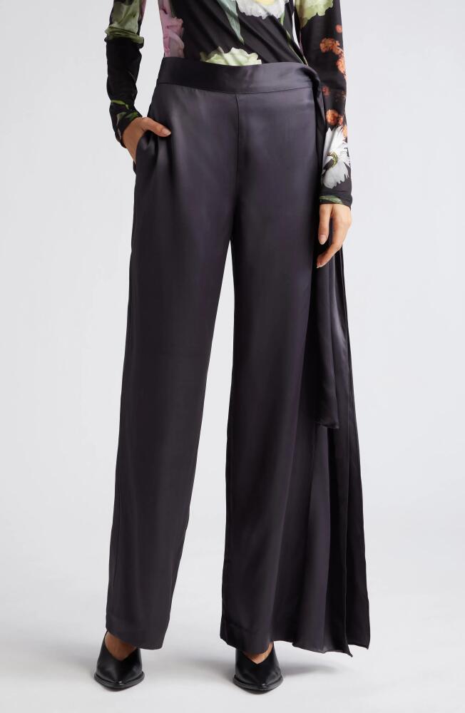 Stine Goya Gracie Wide Leg Satin Pants in Jet Black Cover