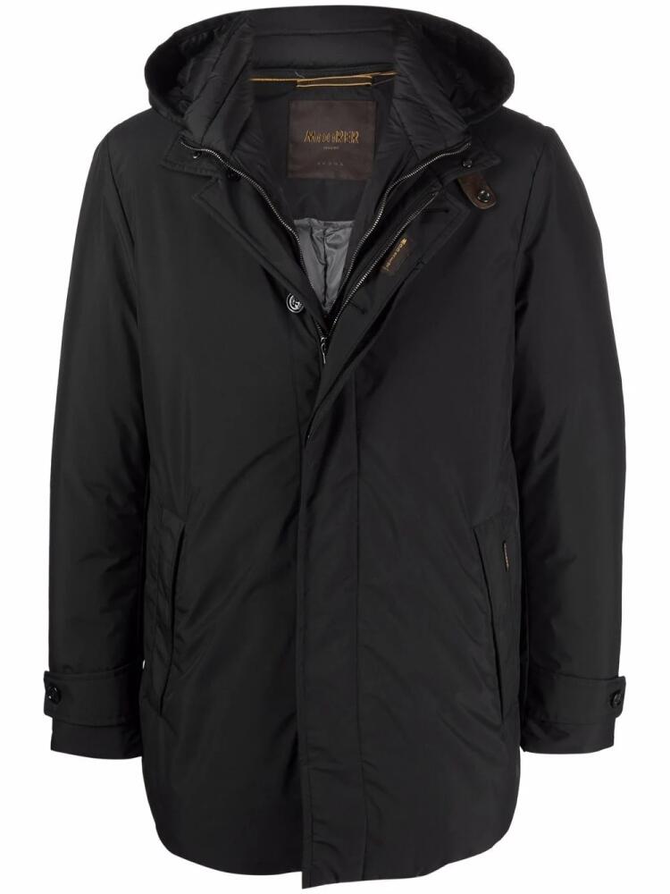 Moorer double-layer hooded coat - Black Cover