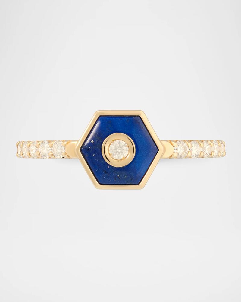 Miseno Baia Sommersa 18K Yellow Gold Ring with Lapis and Diamonds Cover