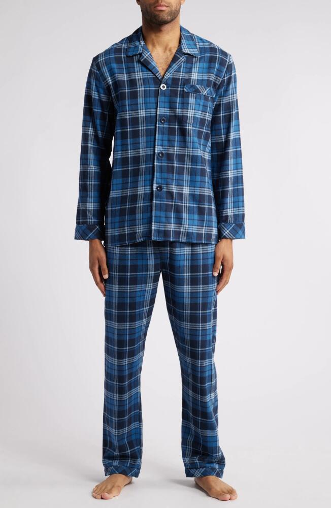 Majestic International Country Cotton Flannel Pajamas in Blue Plaid Cover