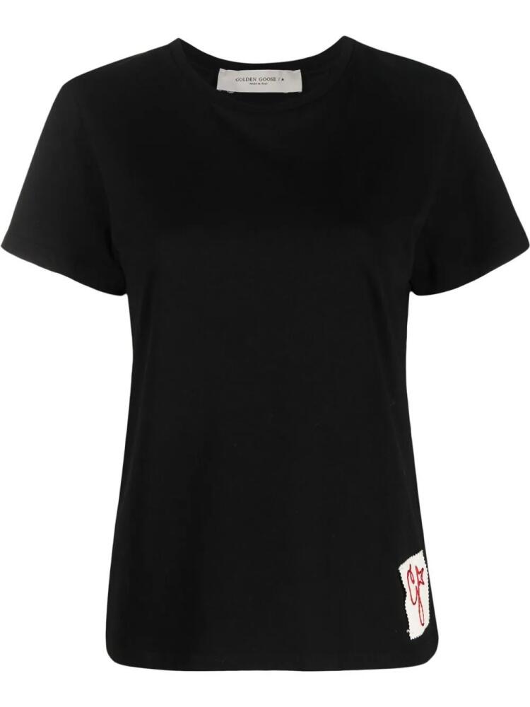 Golden Goose logo patch round neck T-shirt - Black Cover