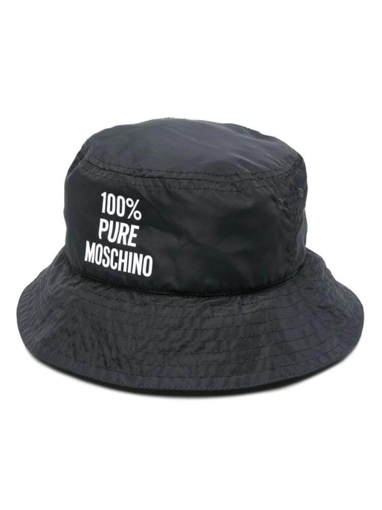 Moschino logo-print slouchy bucket hat - Black Cover