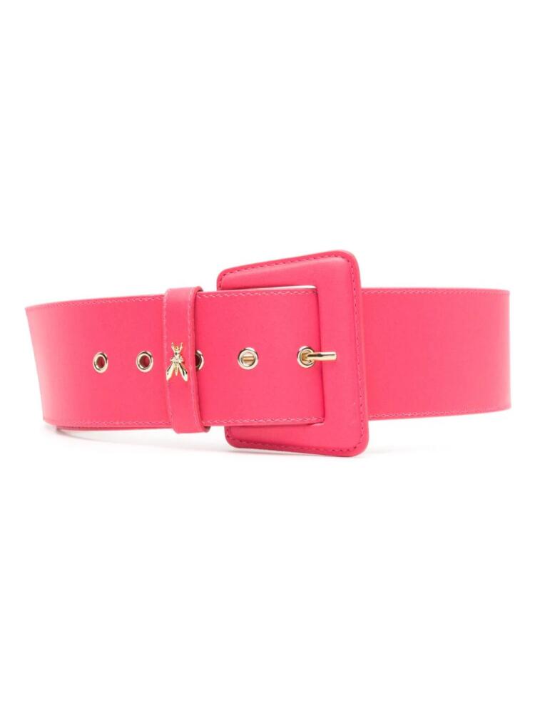 Patrizia Pepe Fly logo-plaque buckle belt - Pink Cover