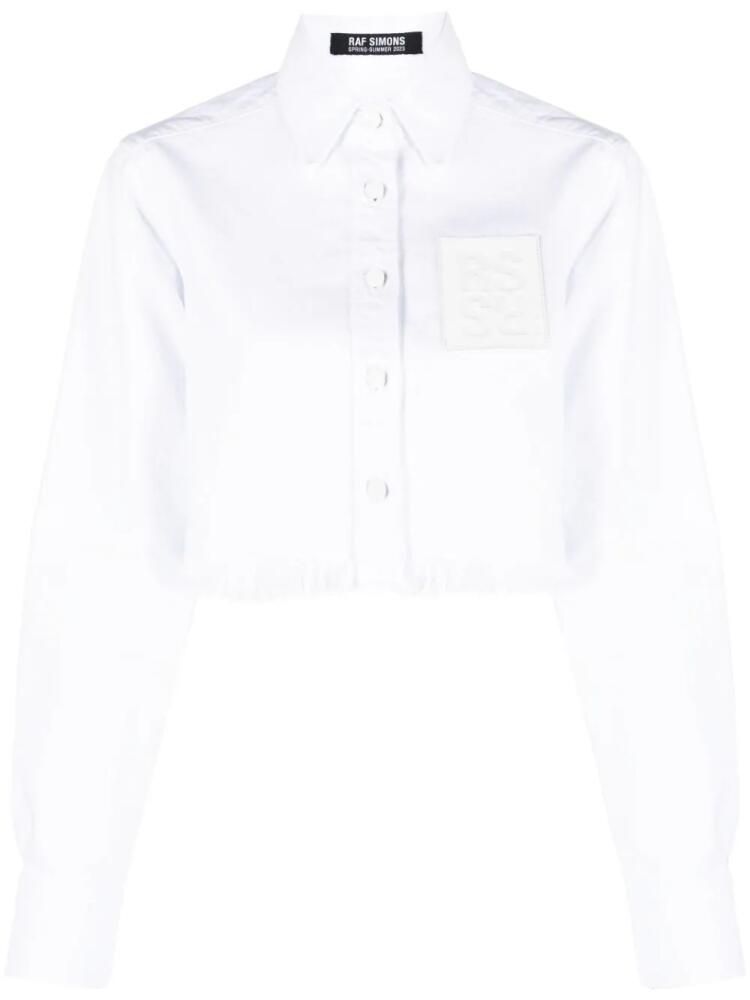 Raf Simons logo-patch cropped shirt - White Cover