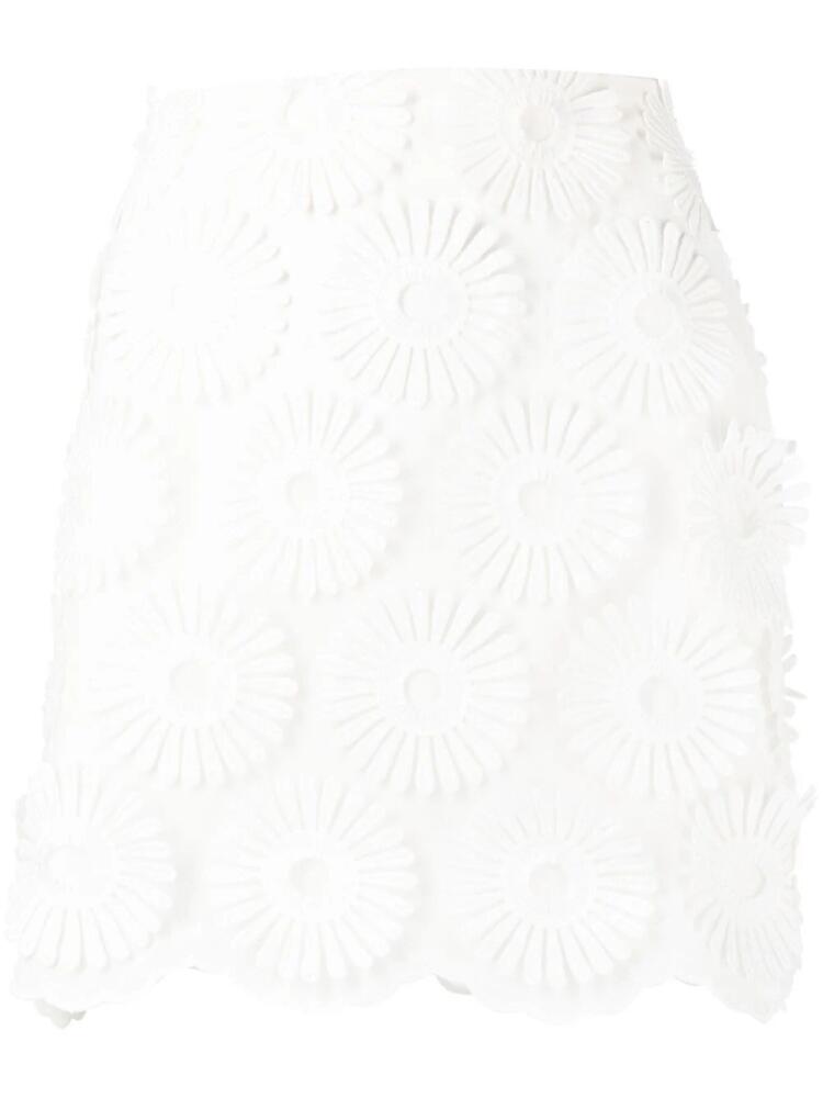 Elie Saab floral-embroidered miniskirt - White Cover