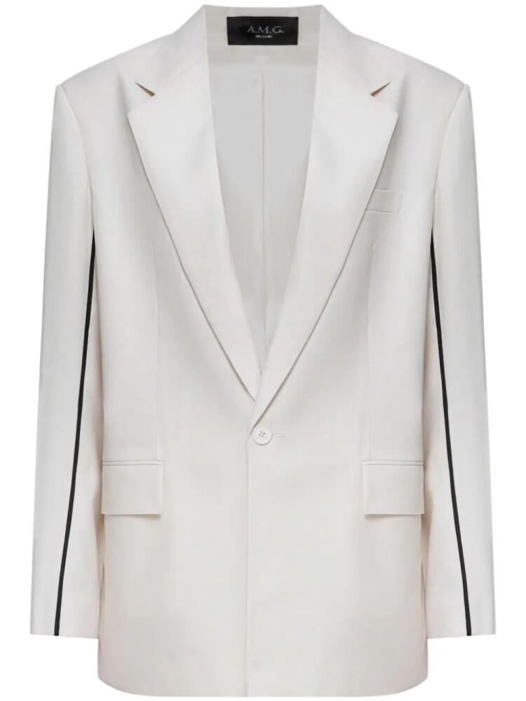 A.M.G. piped-trim blazer - White Cover