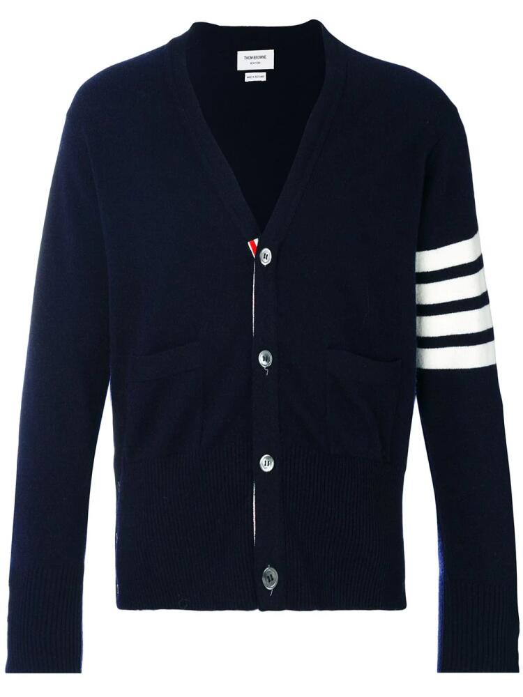 Thom Browne 4-Bar Cashmere Cardigan - Blue Cover