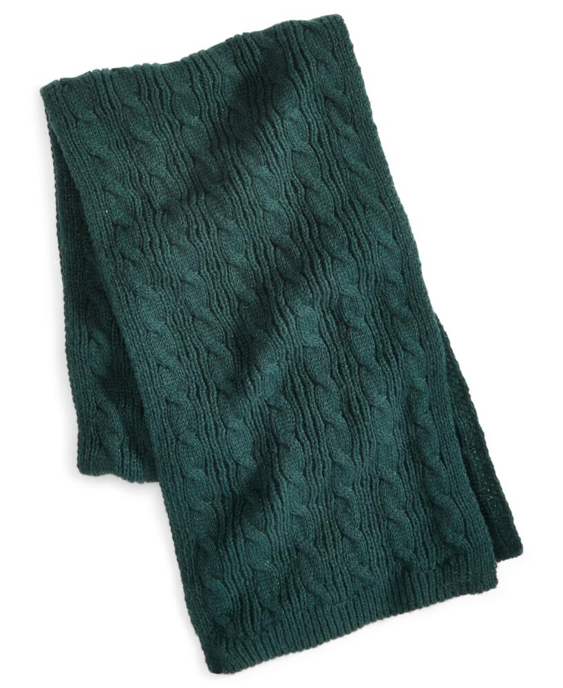 Style & Co Rib Edge Shine Cable Knit Scarf, Created for Macy's - Pine Cover