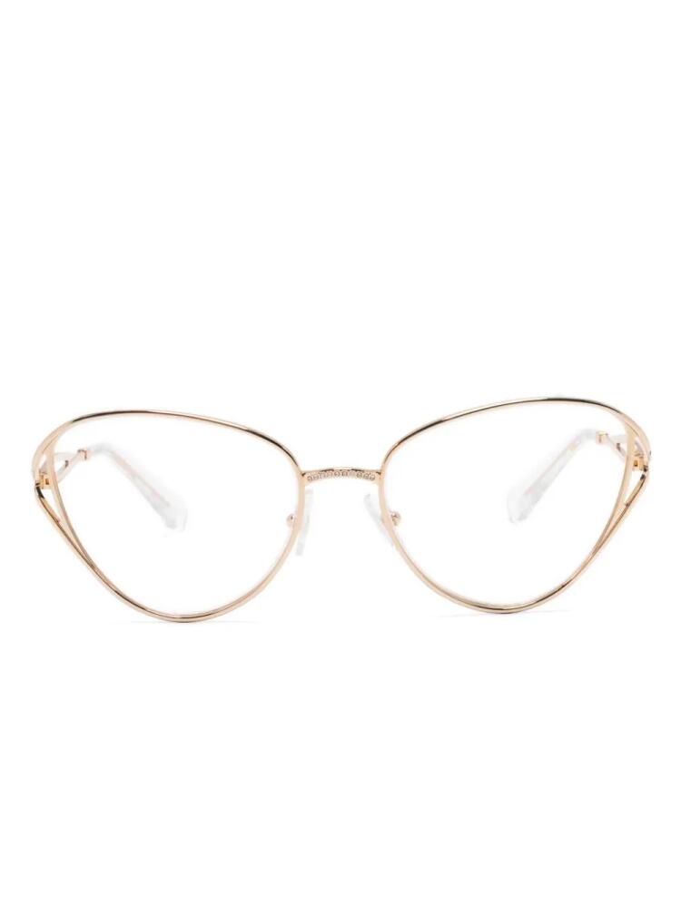 Swarovski cat eye-frame glasses - Gold Cover