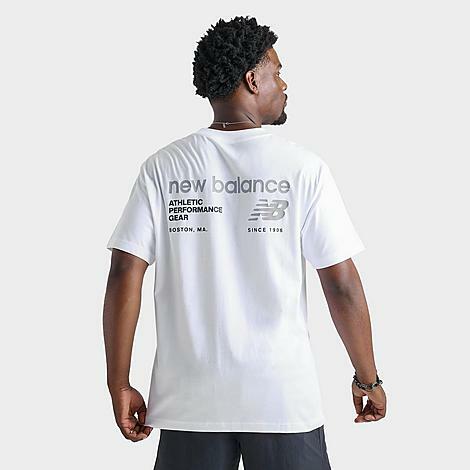 New Balance Men's Linear Graphic T-Shirt in White/White Cover