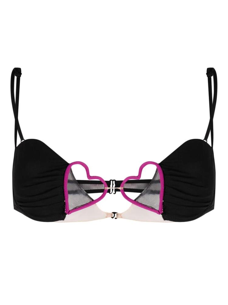 Nensi Dojaka heart-detail underwire bra - Black Cover