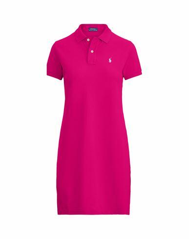 Polo Ralph Lauren Cotton Mesh Polo Dress Woman Mini dress Fuchsia Cotton Cover