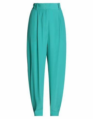 Rochas Woman Pants Turquoise Acetate, Silk Cover